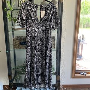 NWT free people women's looking for love midi black /white dress